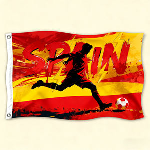 Juego de fútbol 90*150 cm personalizado España Bandera de fútbol serigrafía nuevo diseño 3*5 pies Bandera de fútbol de España - Product Image 1