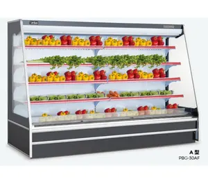 Commerciële Afstandsbediening Of Ingebouwde Compressor Groente Open Chiller Fruit Multidecks Open Display Koeler Koelkast