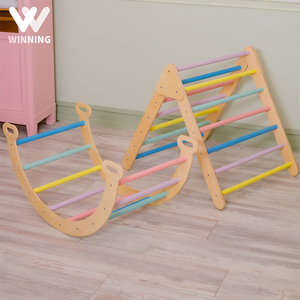 Triangle Climbing Montessori Triangle Playground Wood Climb Frame 2022 Kids Indoor Triangle Frame Toy Climbing Play Montessori Climbing Arch Set Wooden Playground For Kindergarten Children