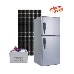 One of the most popular domestic appliances 98L upright double door refrigerator solar powered dc 12V solar refrigerator