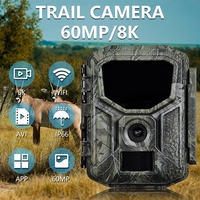 Caméra de chasse sur sentier sans fil à énergie solaire avec batterie 7800mAh, capteur CMOS 8K, vision nocturne sans reflets et application téléphonique