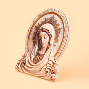 Nieuw Aangekomen Hoge Kwaliteit Maagdelijke Mary Engel Schilderij Icoon Hars Handwerk Desktop Ornament Met Beugel - Product Image 6