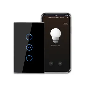 Bingoelec US Standard 10A WIFI Tuya App Neutral and Live Line Smart Home 300W touch Dimmer Switch for led
