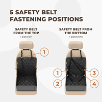 Siège d'auto pour chien extra stable pour chiens de petite à moyenne taille Parois renforcées et 3 ceintures Siège d'auto étanche pour animaux de compagnie pour l'arrière et l'avant
