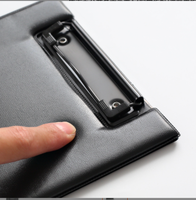 Carpeta de PU A4 para oficina y negocios, tablero de escritura, administrador de alta calidad, bolsillo para carpetas de archivos con Clip Vertical, logotipo en relieve personalizado