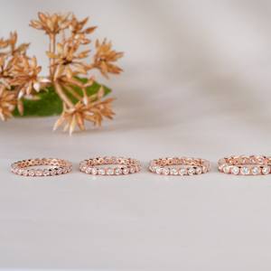 Elegant <b>Rose</b> <b>Gold</b> Plated American Diamond Bangles <b>Set</b> for Women Stylish Party Wear Wedding <b>Jewelry</b> Online - Product Image 3