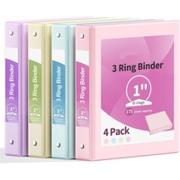 Carpeta de 3 Anillos Color Macaron, Tamaño A4, 1/2/3 Pulgadas, Cubierta sin PVC, Logotipo Personalizado, Impresión CMYK, para Oficina y Escuela