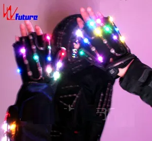WL-071 Fernbedienung Programmierbare LED Handschuhe Leistung verwenden LED Dance Requisiten Leucht Handschuhe für DJ/Tänzerin