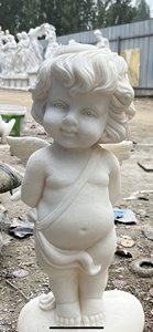 Hand <b>White</b> Marble Baby Jesus Stone Statues of Angels for Cemetery Children's HT-043 Baby Jesus HT-043 - Product Image 5