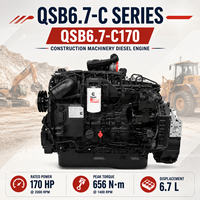 Moteur diesel refroidi par eau à 6 cylindres turbocompressé CUMS QSB6.7-C170 170HP 127kW 2000RPM pour chargeuse, excavatrice et engins de chantier
