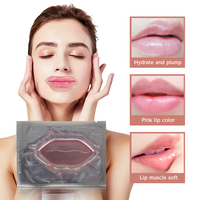 Masque de nuit repulpant pour les lèvres en hydrogel biologique végétalien rose hydratant à l'aloe vera et au collagène cristallin