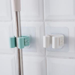 Wall Mounted Mop Holder Punch Free Storage <b>Hook</b> For <b>Bathroom</b> With Dustproof Cover Rectangle Shape Polished Finish - Product Image 4