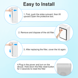 Purificateur d'air portable à LED pour hôpital pour usage domestique True HEPA Filter Negative Ion EU Plug Electric Power Household Cleaner Plastic - Product Image 4
