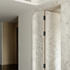 Grande dalle de marbre Arabescato Corchia poli naturel, marbre blanc naturel, mur de fond à rainures <span class=keywords><strong>d</strong></span>écoupées sur mesure - Product Image 2