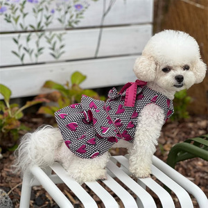Alta Qualidade Médio Grande Respirável Bonito Coração Roxo Pet Dresses Small <span class=keywords><strong>Dog</strong></span> Clothes Fabricante Vestido para Cães - Product Image 4
