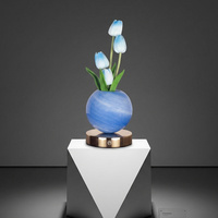 Lámpara de Mesa Recargable con Forma de Tulipán, Lámpara de Escritorio LED con Sensor Táctil, Florero de Vidrio, Decoración Estética para Habitación, Accesorios para Mesa de Noche, USB Art