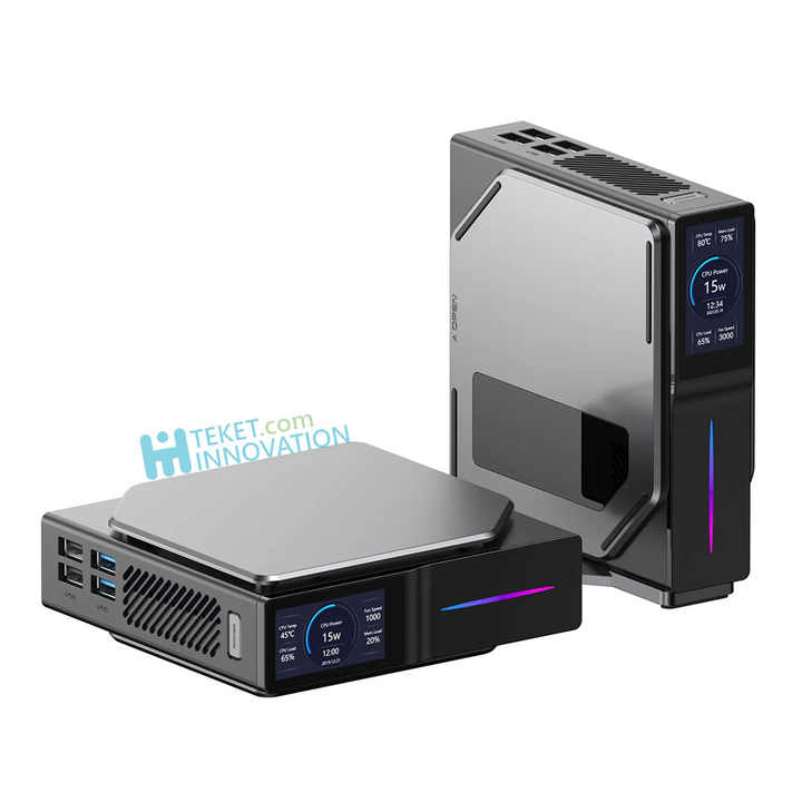 Mini PC with LCD Screen display Intel 12th gen Alder Laker-N N95 