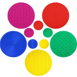 HMJ 10 Stück Silikon-Gel Druckentlastungspad Texturiertes Sensorisches Fidget-Spielzeug Baby-Krabbelmatte Stressabbau für Erwachsene Kinder ADHS Autismus - Product Image 2