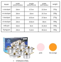 Ensemble de casseroles en acier inoxydable de luxe avec logo personnalisé, 12 pièces, comprenant une casserole, une poêle et une marmite, avec poignées en acier inoxydable doré