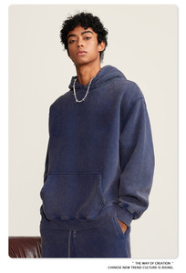 Sudadera de Forro Polar con Impresión Digital DTG, Color Negro Sólido, Ropa Urbana de Otoño Invierno, Tejido de Mezcla de Poliéster y Algodón - Product Image 1