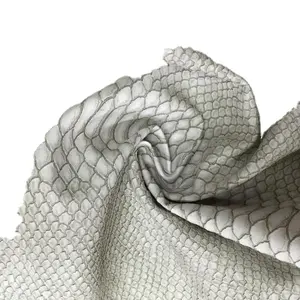 wholesale Embossed recycled materials snake skin artificial leather for bags and shoes
