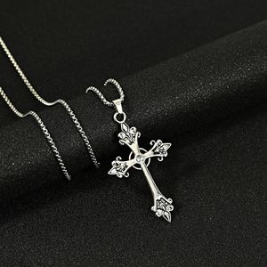 Colar Punk Gótico com Pingente de Cruz Hip Hop em Aço Inoxidável com Zircônia Completa para Mulheres e Homens - Product Image 5