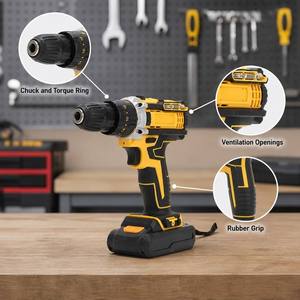 Set Obeng Listrik CRIDER OEM Terlaris Mesin Bor Tanpa Kabel Motor Brushless Baterai 21V 5.0AH Garansi 1 Tahun untuk Pengeboran - Product Image 5