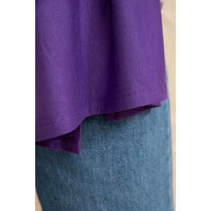 Pañuelo de algodón violeta liso de longitud media para mujer, velo de protección solar - Product Image 1