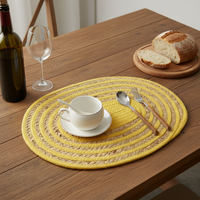 Sets de table, dessous de pot et sous-verres en jacinthe d'eau et corde de coton tressée, épaissis, antidérapants et isolants thermiques, pour usage domestique et hôtelier, style occidental