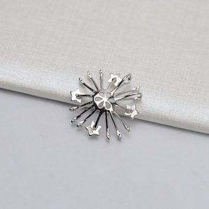 Collar con Colgante de Plata S925 con Base Estilo Estrella para Mujer, Accesorio DIY Personalizado, Cadena Clavícula 10-13, Colgantes de Perlas y Dijes - Product Image 4