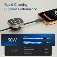 Câble de données USB-C en nylon 60W à charge rapide, conducteur en cuivre pur, longueur 1,2 m, prend en charge la charge sans fil pour appareil photo et écouteurs