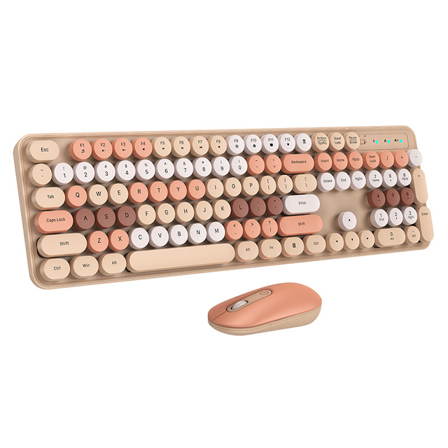 Stock Slim Macaron Wireless USB Keyboard and Mouse Combo with 104-Key Keyboard 1600-DPI Optical Mouse (Ultra Thin Design)