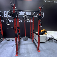 Machine Smith Professionnelle Multifonctionnelle, Cage de Musculation Commerciale en Acier/Métal, Pile de Poids 70kg*2 pour la Force