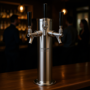 Grifos triples Dispensador de torre de cerveza de barril de acero inoxidable Kit de Torre Kegerator Vástagos de grifo de cierre automático para bares de fiestas Restaurantes - Product Image 2