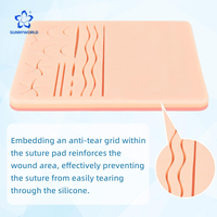 Almohadilla de Sutura Multifuncional DIY, Almohadilla de Práctica de Sutura de Doble Propósito, Set de Piel de Silicona Realista de Tres Capas