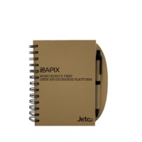 Bloc-notes spirale avec couverture en papier kraft éco-responsable A5 personnalisé, avec stylo, journaux personnalisés avec couverture en bambou, bloc-notes nouveau style