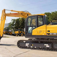 Mini-pelle compacte ZG135S de 13,5 tonnes avec godet de 0,55 m³, très bien notée, pour l'aménagement paysager, l'irrigation agricole et les travaux d'infrastructure rurale