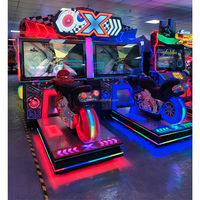 Machine de jeu d'arcade de course de moto double grand format, interactive, à monnayeur, de simulation, équipement de jeu vidéo, 1 an