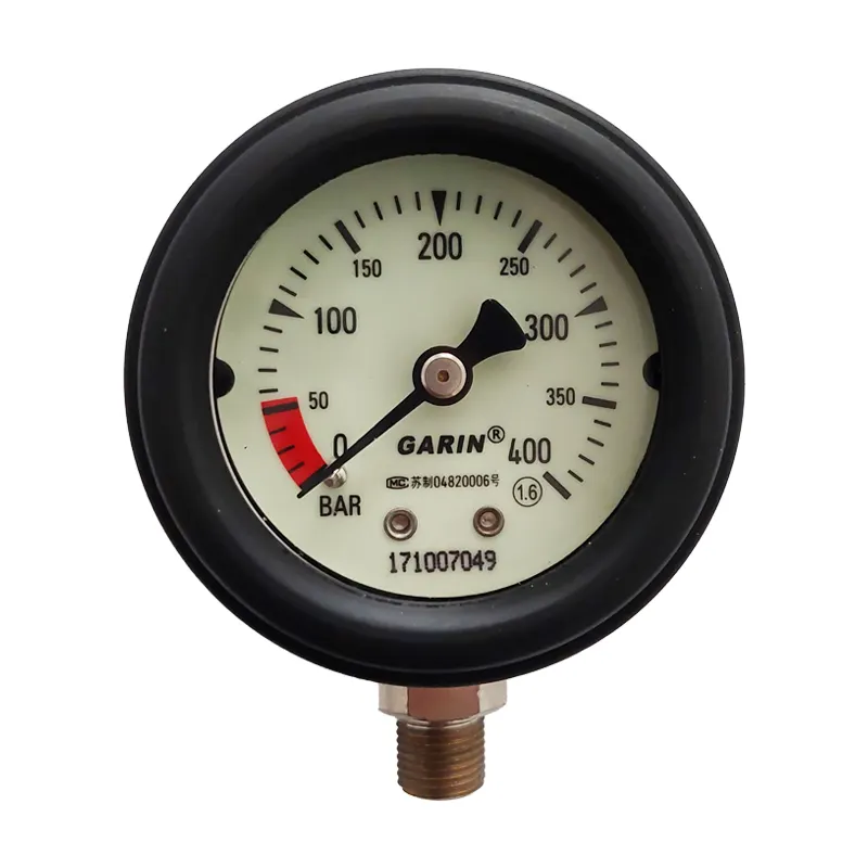 40mpa 50Mm Zelfstandige Ademhalingsapparatuurkits Manometer Met Zwart Rubber