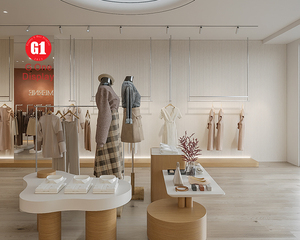 Étagère de présentation pour vêtements féminins |   Comptoir d'exposition pour magasin de vêtements sur mesure et décoration intérieure de magasin de vêtements - Product Image 6