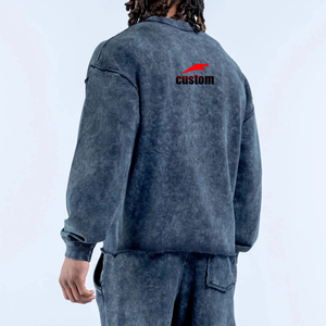 <span class=keywords><strong>Felpa</strong></span> con Cappuccio Oversize Personalizzata con Logo, Bordi Grezzi e Effetto Vissuto, in Cotone Organico Pesante con Spalle Cadenti per Uomo - Product Image 3