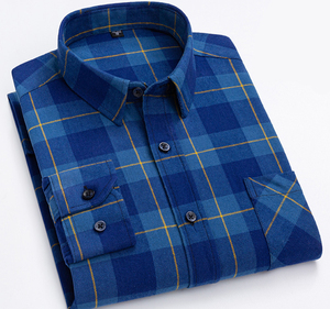 Camicie Casual OEM/ODM per uomo camicia a quadri a manica lunga elegante flanella - Product Image 4