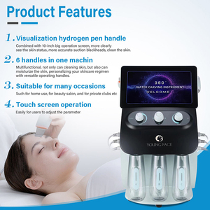 เครื่องไฮดราเดอร์มาเบรชั่นหน้าจอสัมผัส 10 นิ้ว 6 หัวจับ ใช้สาร H2O2 กำจัดสิวเสี้ยน ทำความสะอาดล้ำลึก ลดเลือนริ้วรอย - Product Image 2