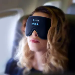 Headset masker mata 3D nirkabel Bluetooth, Headset tidur Stereo dipasang di kepala masker mata yang dapat dilepas dan dicuci