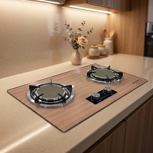 Cocina de <span class=keywords><strong>Gas</strong></span> Infrarroja de 2 Quemadores, GLP/<span class=keywords><strong>Gas</strong></span> Natural, con Cubierta de Vidrio Templado, Encendido Electrónico, Uso Doméstico, Instalación de Sobremesa - Product Image 1