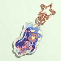 Gantungan Kunci Vigreat Charm Game Key Tags Epoxy Light Custom Trendy Acrylic Glitter Key Chain Clear Resin Plastik Akrilik Charm Key Chain