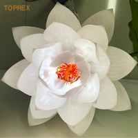 Lampe de nuit 3D TOPREX pour le festival de Noël, rose dynamique avec feuilles, fleurs de lotus artificielles