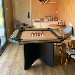 Multifunction 4 in 1 Backgammon <strong>Board</strong> Crown Checkers <strong>Chess</strong> Mahjong Tabletop Game <strong>Tables</strong> Set 4in1 Poker <strong>Table</strong> with Cup Holders - Product Image 4