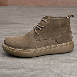 Bottes mi-mollet en daim pour homme, bout rond, doublure polaire, semelle extérieure en caoutchouc, semelle intermédiaire EVA amortie, toutes saisons, usage décontracté en extérieur - Product Image 2