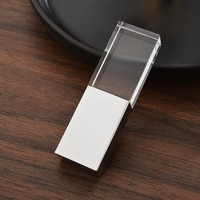Clé USB en Verre Cristal et Métal, Gravure 3D, Logo OEM Personnalisé, USB 3.0/2.0 Haute Vitesse, Nouvelle, 8G-128G, Garantie 1 An, Moule Privé